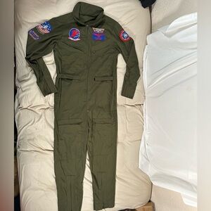 Top Gun Maverick Olive Green Flight Suit Jumpsuit Costume Unisex Small